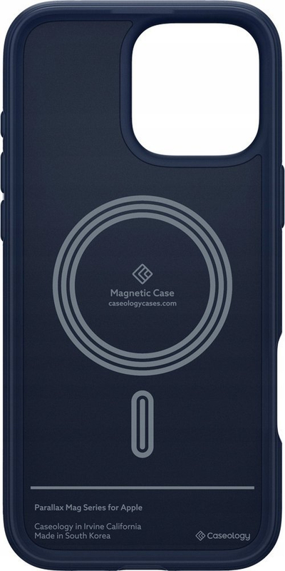 Kuti mbrojtëse Spigen Caseology Parallax MagSafe, për iPhone 16 Pro, blu e errët