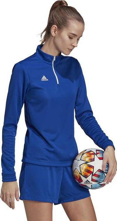 Bluzë sportive për goca Adidas Entrada 22 Top Training HG6284, AEROREADY, me jakë të ngritur, blu