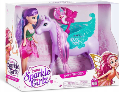 Set lodër Zuru Sparkle Girlz, kukull zanë me kalë unikorn, 10.5 cm, shumengjyrësh