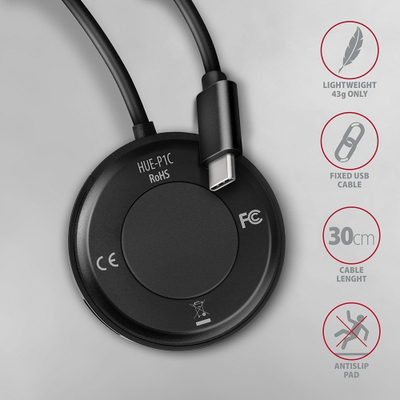Hub USB AXAGON HUE-P1C, 4 porta USB 3.2 Gen 1, USB-C, i zi