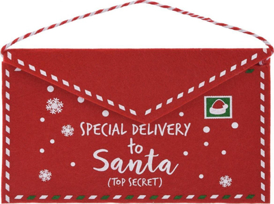 Zarf Krishtlindjesh KOOPMAN Special Delivery to Santa, felt, 26x16cm, i kuq