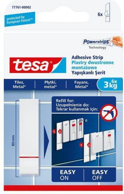 Shirita montimi tesa Mounting Strips for Tiles and Metal, 3kg, set 6 copë