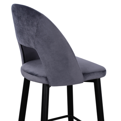 Karrige bar Harper HM8526.01, velvet, kornizë metalike, gri