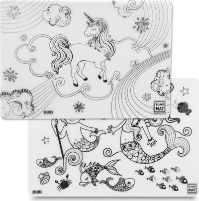 Tapet ngjyrosës Funny Mat Unicorn and Mermaids, i ripërdorshëm, për kalamaj, shumëngjyrësh