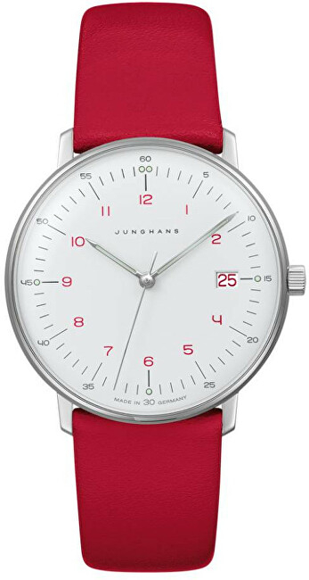 Orë dore për femra Junghans Max Bill Damen 47/4541.02, e kuqe