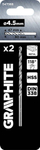 Set shpuse për hekur Graphite HSS, DIN 338, 4.5 mm, 2 copë