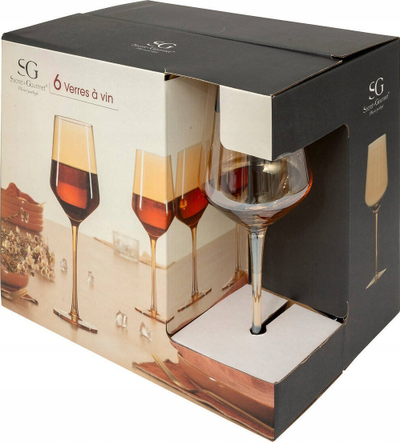 Set gota vere të kuqe Secret De Gourmet Olga, 6 copë, qelq, portokalli e lehtë