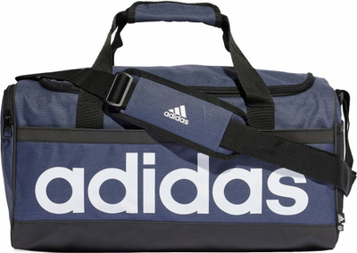 Çantë sportive Adidas Linear Duffel S HR5353, me shirit shpine, ngjyrë blu navy