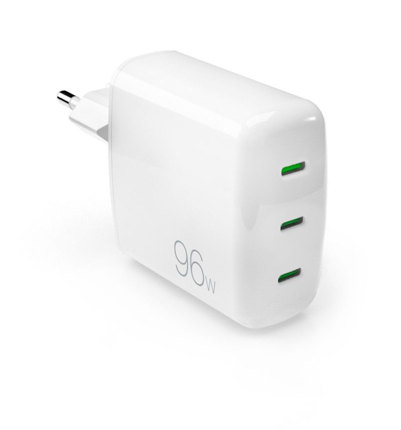 Karikues Puro MiniPro GaN, 96W, 3 porta USB C, i bardhë