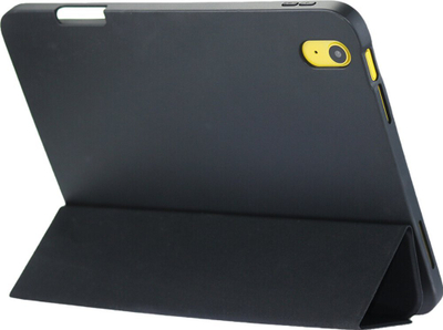 Mbulesë tableti DEQSTER Slim Case për iPad 10.9 gjenerata 10, me kapak Trifold, me mbajtëse për stilolaps, e zezë