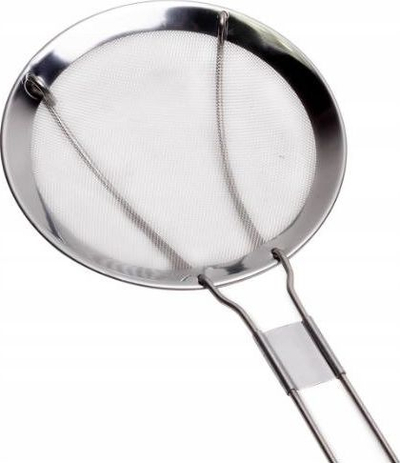 Lugë-sitaj kuzhine Kamille KM-4367, çelik inox, dorezë plastike, e kuqe