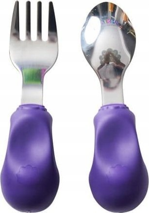 Set lugë dhe pirun për kalamoj Nana's Manners Stage 2, 1–3 vjeç, çelik inox, lejla