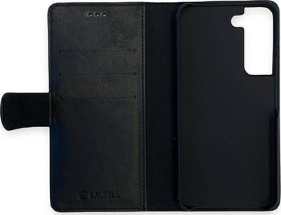 Këllëf portofol Krusell PhoneWallet për Samsung Galaxy S22 Plus, 3 xhepa kartash, mbyllje me magnet, i zi