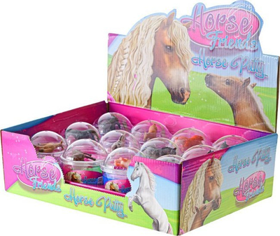 Lodër senzoriale Horse Friends Putty, kal i vogël brenda, xhel me ngjyra, shumëngjyrëshe