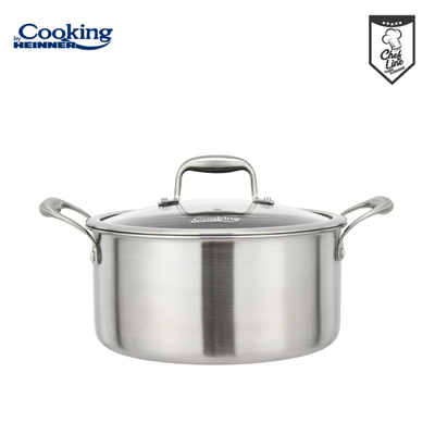 Tenxhere me kapak Heinner Titanium, 5L, çelik inox, argjend