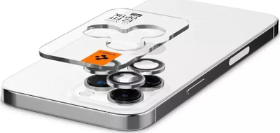 Mbrojtës për lentet e kameras Spigen GLAS.tR EZ Fit Optik Pro, për iPhone 14 Pro Max dhe 14 Pro, xham i kalit, set me 2 copë, argjendtë