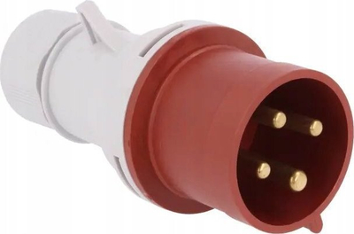 Prizë industriale portative 32A 4P, 400V, IP44, e bardhë kuqe