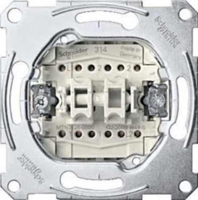Lidhës elektrik i dyfishtë Schneider Electric, 10A / 250V, IP20, i hirtë