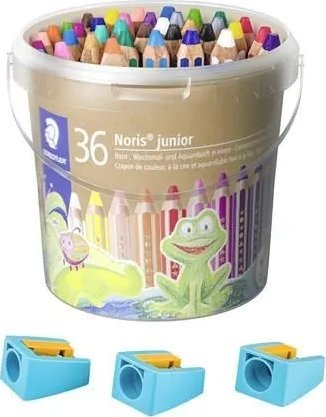 Set lapsa me ngjyra Staedtler Norris Junior 140C, 36 lapsa akuarel, kovë plastike