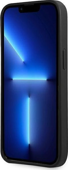 Husë telefoni Guess Saffiano Triangle Logo për iPhone 13 mini 5.4", hardcase, e zezë