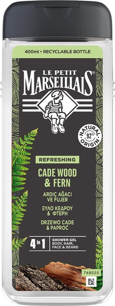 Гел за туширање Le Petit Marseillais Cade Wood and Fern, 400ml