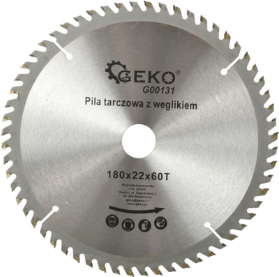 Диск за сечење дрво Geko 180mm, 22mm, 60 заби