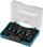Set bitash tuborë Makita 6 copë, 1/4" hex, 6-13mm, i zi
