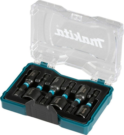Set bitash tuborë Makita 6 copë, 1/4" hex, 6-13mm, i zi