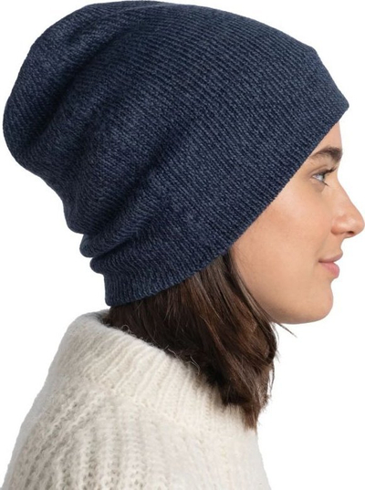 Kapele dimri Buff Jarn Knitted Beanie, e thur me dorë, akrilik, blu navy