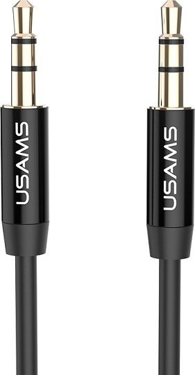 Kабел аудио Usams YP101, 3.5mm во 3.5mm, 1m, црна