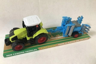 Lodër traktor Macyszyn Toys, me makinë bujqësore, për fëmijë, shumëngjyrësh