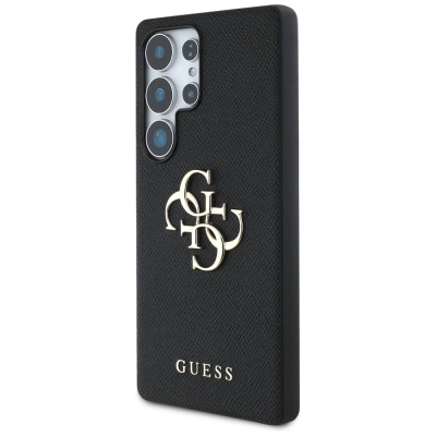 Mbulesë telefoni Guess PU Grained 4G Metal Logo, për Samsung Galaxy S25 Ultra, e zezë