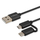 Kabllo Savio, USB A / USB C / Micro-USB A, 1 m, e zezë