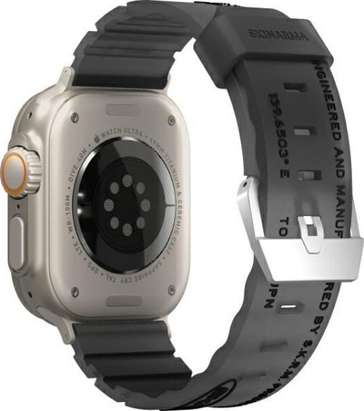 Rrip për Apple Watch Skinarma Shokku Smoky, 44 45 49mm, silikon, gri smoky