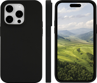 Mbulesë telefoni Dbramante1928 Monaco për iPhone 15 Pro, silikoni i ricikluar, MagSafe, e zezë