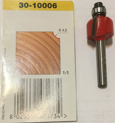 Frezë profili Freud F03FR01694 Cove Bit, shank 6 mm, diametri 4.75 mm