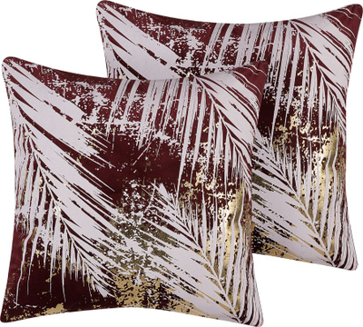 Jastëkë dekorativë Beliani CALLA, set me 2 copë, velvet, 45 x 45 cm, të kuq
