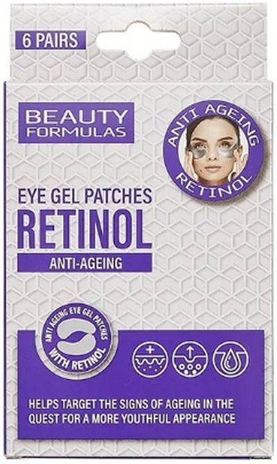 Jastëkë xheli për sy Beauty Formulas Retinol Firming, me retinol dhe vitaminë E, 6x2 copë