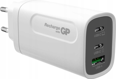 Karikues muri GP Batteries GaN PD, 2x USB‑C, USB‑A, i bardhë