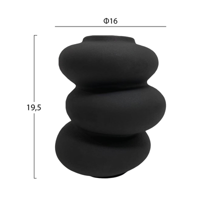 Dekor tavoline qeramike Rook Φ14x19Hcm (HM4628.02), zezë