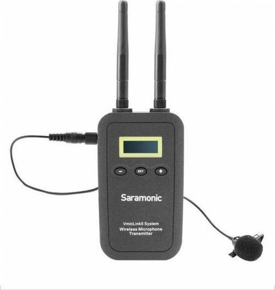 Безжични микрофони Saramonic VmicLink5 RX TX, систем со 3 предаватели, 5.8 GHz, црн