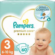 Pelena Pampers Premium Care 3, 4-9 kg, 60 copë