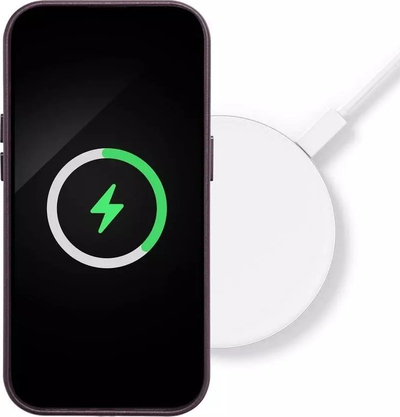 Mbrojtëse telefoni Mag Cover për iPhone 15 Plus, lëkurë eco, MagSafe, ngjyrë e errët