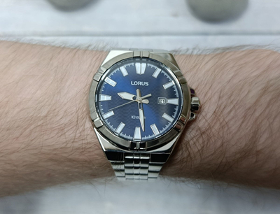 Orë dore Lorus RH973RX-9, kuarc, çelik, blu e errët