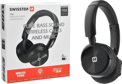Kufje Bluetooth Swissten Comfort Trix Micro FM, pa tela, me mikrofon, të zeza