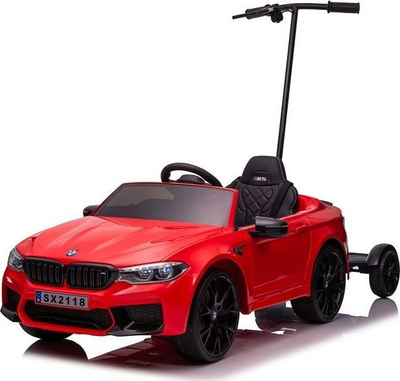 Makina elektrike për kalamaj Lean Cars BMW M5, me platformë për prind, e kuqe me llak