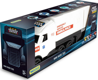 Lodër kamion Wader Magic Truck Action Rescue, 79 cm, ambulancë, e bardhë