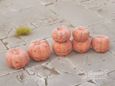 Set dekorativ Juweela Halloween Pumpkins, 14 copë, kunguj mini, portokalli