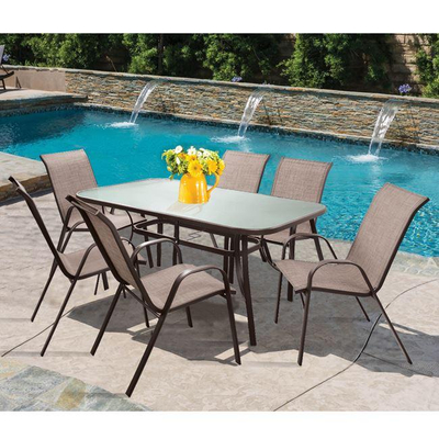 Set ngrënieje 7-pjesësh, Tavolinë + 6 karrige Leon textilene (HM5206.02), kaftë