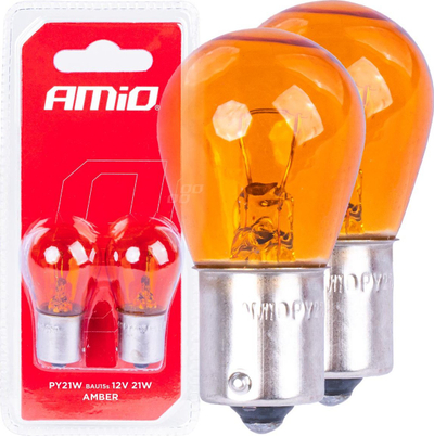 Llamba sinjalizuese halogjene AMiO 03352, 12V, PY21W, ngjyrë amber